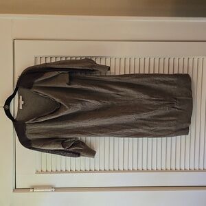 GUC- Loft Sweater 3/4 Lace Sleeves Merino Wool Blend Dress in Brown, Sz:Small